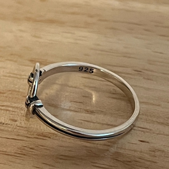 DAINTY ABSTRACT CIRCLE RING 925 STERLING SILVER VARIOUS SIZES - Picture 2 of 5